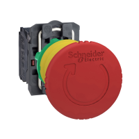 Przycisk bezpieczeństwa 22mm z blokadą odryglowania przez obrót 1NO 1NC, czerwony | XB5AS8445 Schneider Electric