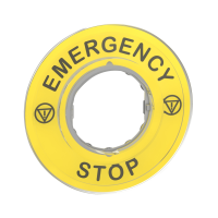 Etykieta na przycisk bezpieczeństwa, żółta, Harmony XB4 | ZBY9320 Schneider Electric