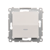 Łącznik jednobiegunowy z podświetleniem LED, 10AX, 250V, szybkozłącza, biały DW1L.01/11 Simon 54 | DW1L.01/11 Kontakt Simon