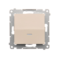 Łącznik jednobiegunowy z podświetleniem LED, 10AX, 250V, szybkozłącza, krem DW1L.01/41 Simon 54 | DW1L.01/41 Kontakt Simon