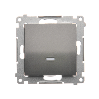 Łącznik jednobiegunowy z podświetleniem LED, 10AX, szybkozłącza, antracyt DW1L.01/48 Simon 54 | DW1L.01/48 Kontakt Simon