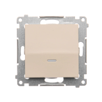 Łącznik jednobiegunowy z podświetleniem LED (moduł) 16AX, 250V, zaciski śrubowe, kremowy DW1AL.01/41 | DW1AL.01/41 Kontakt Simon