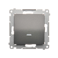 Łącznik jednobiegunowy z sygnalizacją załączenia LED, 10AX, szybkozłącza, antracyt DW1ZL.01/48 | DW1ZL.01/48 Kontakt Simon