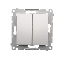 Łącznik świecznikowy do wersji IP44 (moduł) 10AX, 250V, szybkozłącza, srebrny mat DW5B.01/43 | DW5B.01/43 Kontakt Simon