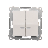 Łącznik świecznikowy z podświetleniem LED, do wersji IP44, 10AX, szybkozłącza, biały DW5BL.01/11 | DW5BL.01/11 Kontakt Simon