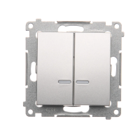 Łącznik świecznikowy z podświetleniem LED, IP44, 10AX, szybkozłącza, srebrny mat DW5BL.01/43 | DW5BL.01/43 Kontakt Simon