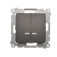 Łącznik świecznikowy z podświetleniem LED, IP44, 10AX, szybkozłącza, brąz mat DW5BL.01/46 Simon 54 | DW5BL.01/46 Kontakt Simon