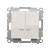 Łącznik świecznikowy z podświetleniem LED i do IP44 (moduł) 16AX, 250V, zaciski śrubowe, biały | DW5ABL.01/11 Kontakt Simon
