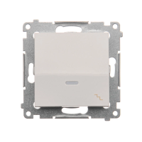 Łącznik schodowy z podświetleniem LED (moduł) 10AX, 250V, szybkozłącza, biały DW6L.01/11 Simon 54 | DW6L.01/11 Kontakt Simon