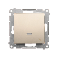 Łącznik schodowy z podświetleniem LED, 10AX, 250V, szybkozłącza, złoty mat DW6L.01/44 Simon 54 | DW6L.01/44 Kontakt Simon