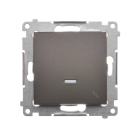 Łącznik schodowy z podświetleniem LED 10AX, szybkozłącza, brąz mat DW6L.01/46 Simon 54 | DW6L.01/46 Kontakt Simon