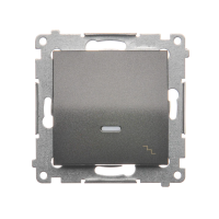 Łącznik schodowy z podświetleniem LED, 10AX, 250V, szybkozłącza, antracyt DW6L.01/48 Simon 54 | DW6L.01/48 Kontakt Simon