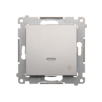 Łącznik krzyżowy z podświetleniem LED, 10AX, 250V, szybkozłącza, srebrny mat DW7L.01/43 Simon 54 | DW7L.01/43 Kontakt Simon