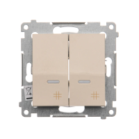 Łącznik krzyżowy podwójny (moduł) 10AX z podświetleniem LED, szybkozłącza kremowy DW7/2L.01/41 | DW7/2L.01/41 Kontakt Simon