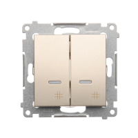 Łącznik krzyżowy podwójny z podświetleniem (moduł) 10AX, 250V, szybkozłącza, złoty mat DW7/2L.01/44 | DW7/2L.01/44 Kontakt Simon