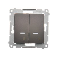 Łącznik krzyżowy podwójny z podświetleniem (moduł) 10AX, 250V, szybkozłącza, brąz mat DW7/2L.01/46 | DW7/2L.01/46 Kontakt Simon