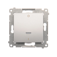 Łącznik dwubiegunowy z podświetleniem LED, 10AX, szybkozłącza, srebrny mat DW2L.01/43 Simon 54 | DW2L.01/43 Kontakt Simon