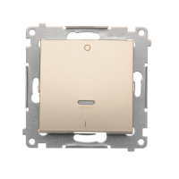 Łącznik dwubiegunowy z podświetleniem LED (moduł) 10AX, 250V, szybkozłącza, złoty mat DW2L.01/44 | DW2L.01/44 Kontakt Simon
