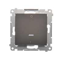 Łącznik dwubiegunowy z podświetleniem LED (moduł) 10AX, 250V, szybkozłącza, brąz mat DW2L.01/46 | DW2L.01/46 Kontakt Simon