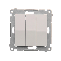 Łącznik potrójny z podświetleniem LED (moduł) 10AX, szybkozłącza, biały DW31L.01/11 Simon 54 | DW31L.01/11 Kontakt Simon