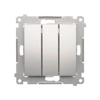 Łącznik potrójny z podświetleniem LED (moduł) 10AX, 250V, szybkozłącza, srebrny mat DW31L.01/43 | DW31L.01/43 Kontakt Simon