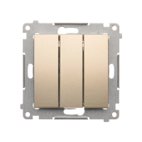 Łącznik potrójny z podświetleniem LED (moduł) 10AX, 250V, szybkozłącza, złoty mat DW31L.01/44 | DW31L.01/44 Kontakt Simon