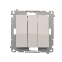 Przycisk potrójny z podświetleniem LED (moduł) 10AX, 250V, szybkozłącza, biały DP31L.01/11 Simon 54 | DP31L.01/11 Kontakt Simon