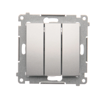 Przycisk potrójny z podświetleniem LED (moduł) 10AX, 250V, szybkozłącza, srebrny mat DP31L.01/43 | DP31L.01/43 Kontakt Simon