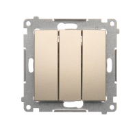 Przycisk potrójny z podświetleniem LED (moduł) 10AX, 250V, szybkozłącza, złoty mat DP31L.01/44 | DP31L.01/44 Kontakt Simon