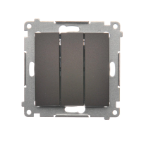 Przycisk potrójny z podświetleniem LED (moduł) 10AX, 250V, szybkozłącza, brąz mat DP31L.01/46 | DP31L.01/46 Kontakt Simon