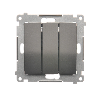 Przycisk potrójny z podświetleniem LED (moduł) 10AX, 250V, szybkozłącza, antracyt DP31L.01/48 | DP31L.01/48 Kontakt Simon