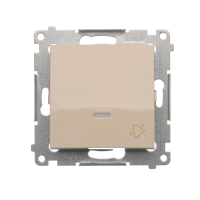 Przycisk „dzwonek” z podświetleniem LED, 10AX, szybkozłącza, krem DD1L.01/41 Simon 54 | DD1L.01/41 Kontakt Simon