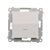 Przycisk "światło" z podświetleniem LED (moduł) 10AX 250V, szybkozłącza, biały DS1L.01/11 Simon 54 | DS1L.01/11 Kontakt Simon