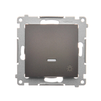 Przycisk „światło” z podświetleniem LED 10AX, 250V, szybkozłącza, brąz mat DS1L.01/46 Simon 54 | DS1L.01/46 Kontakt Simon
