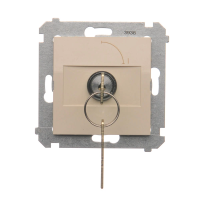 Łącznik na kluczyk jednobiegunowy (moduł) 2 pozycyjny „0-I” styk N/O, 5 A, 250V, kremowy DW1K.01/41 | DW1K.01/41 Kontakt Simon