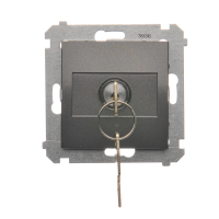 Łącznik na kluczyk jednobiegunowy (moduł) 2 pozycyjny „0-I” styk N/O, 5 A, 250V, antracyt DW1K.01/48 | DW1K.01/48 Kontakt Simon