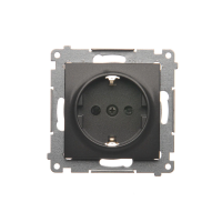 Gniazdo Schuko z przesłonami (moduł) 16A, 250V, zaciski śrubowe, antracyt DGSz1Z.01/48 Simon 54 | DGSz1Z.01/48 Kontakt Simon