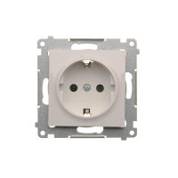 Gniazdo Schuko z przesłonami (moduł) 16A, 250V, szybkozłącza, biały DGSz1CZ.01/11 Simon 54 | DGSz1CZ.01/11 Kontakt Simon