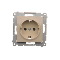 Gniazdo Schuko z przesłonami (moduł) 16A, 250V, szybkozłącza, krem DGSz1CZ.01/41 Simon 54 | DGSz1CZ.01/41 Kontakt Simon