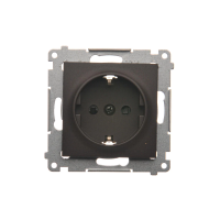 Gniazdo Schuko z przesłonami (moduł) 16A, 250V, szybkozłącza, brąz mat DGSz1CZ.01/46 Simon 54 | DGSz1CZ.01/46 Kontakt Simon