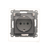 Gniazdo Schuko IP44 z przesłoną, uszczelką, 16A, klapka transp. Biały DGSZ1BZ.01/11A Simon 54 | DGSZ1BZ.01/11A Kontakt Simon