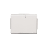 Gniazdo podwójne Schuko n/t bryzgoszczelne IP44 16A, 250V, zaciski śrubowe, biały EGSZ2NZB/11 | EGSZ2NZB/11 Kontakt Simon
