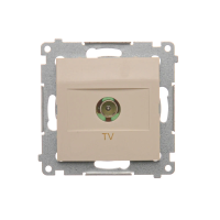 Gniazdo antenowe TV pojedyncze (moduł). Do instalacji indywidualnych, krem DAK1.01/41 Simon 54 | DAK1.01/41 Kontakt Simon