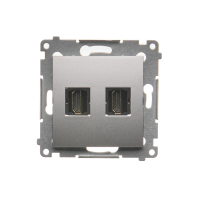 Gniazdo HDMI podwójne (moduł), srebrny mat DGHDMI2.01/43 Simon 54 | DGHDMI2.01/43 Kontakt Simon