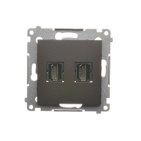Gniazdo HDMI podwójne (moduł), brąz mat DGHDMI2.01/46 Simon 54 | DGHDMI2.01/46 Kontakt Simon