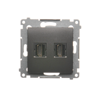 Gniazdo podwójne HDMI (moduł) antracyt DGHDMI2.01/48 Simon 54 | DGHDMI2.01/48 Kontakt Simon