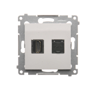 Gniazdo HDMI + RJ45 kat. 6, biały DGHRJ45.01/11 Simon 54 | DGHRJ45.01/11 Kontakt Simon