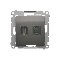 Gniazdo HDMI + RJ45 kat.6. (moduł), antracyt DGHRJ45.01/48 Simon 54 | DGHRJ45.01/48 Kontakt Simon
