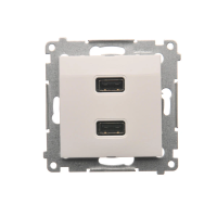 Ładowarka 2xUSB (moduł), 2,1 A, 5VDC, 230V, biały DC2USB.01/11 Simon 54 | DC2USB.01/11 Kontakt Simon