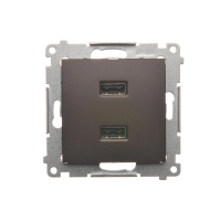 Ładowarka 2xUSB (moduł), 2.1 A, 5V DC, 230V, brąz mat DC2USB.01/46 Simon 54 | DC2USB.01/46 Kontakt Simon